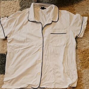 Jcrew White Button-Up Pajamas